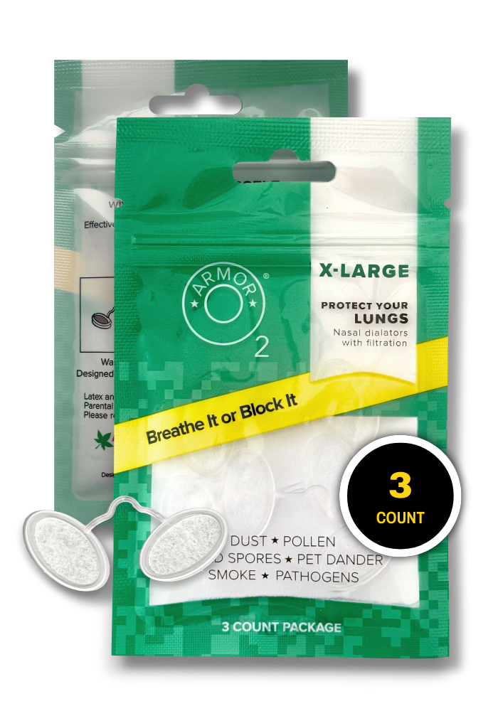3 Count Package of Nasal FIlters O2 Armor